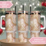 Rose Gold Marble Tumbler Design, Digital Download, Watercolor Flower Backgrounds, Floral Junk Journal Pages, Printable tumbler png thumbnail 8