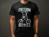 Freedom Is Riding a Bicycle | Tall Bike T-Shirt thumbnail 1