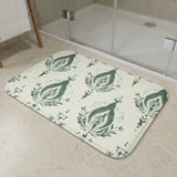 Sage Green Damask Shower Curtain, Bath Mat Set, Boho Floral Bathroom Decor, Vintage Botanical Cottagecore Housewarming Gift for New Home thumbnail 8