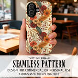 Watercolor Flowers Tumbler Design, Floral Digital Paper, Autumn Fall Printable, Junk Journal Pages, Digital Scrapbooking, Colorful thumbnail 6