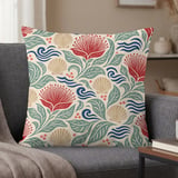 Seaside Bloom Block Print Pillow Case thumbnail 1