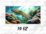 Sea Turtle Mug Sublimation Wrap, Underwater Ocean Life 11oz 15oz Design, Vibrant Coral Reef Marine Turtle Digital thumbnail 14