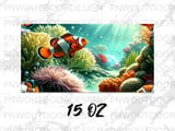 Clownfish & Anemone Mug Wrap Digital Design | Ocean Life Sublimation PNG | 11oz 15oz Marine Fish Cup Wrap thumbnail 14
