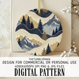 Digital Art, Digital Pattern, Forest Pattern, Mountain Pattern, Digital Paper, Digital Download, Digital Bundle, Tree Pattern, Mountain Art thumbnail 3