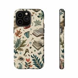 Botanical iPhone Case: Open Books, Leaves, Mushrooms, Nature Inspired, Unique thumbnail 5