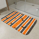 Halloween Bat Shower Curtain and Bath Mat, Spooky Striped Bathroom Decor, Grunge Orange and Black Autumn Bat Decor, Gothic Home Gift thumbnail 8