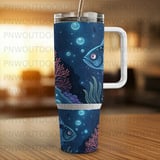 Deep Sea Ocean Tumbler Wrap Digital Design 40oz | Marine Life Sublimation PNG | Under The Sea Seamless Tumbler File thumbnail 8