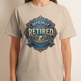 Officially Retired T-Shirt, Faux Gold Print Retirement Gift for Men, Celebrating Freedom Tee, Vintage Retirement Party Shirt thumbnail 6