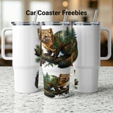 American Marten 40oz Tumbler Wrap Design | Forest Animal Sublimation PNG | Naturecore Digital Download for Tumbler Makers thumbnail 1
