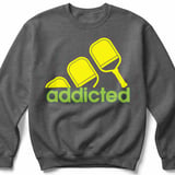 Pickleball Gildan Crewneck Sweatshirt, Addicted, Court Warm Up Layer for Passionate Players thumbnail 4