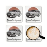 Grand Wagoneer Corkwood Coaster Set, The Waggy Car Coasters, Retro Vehicle, Cool Car Lover Gift, Housewarming Gift, Cars at Petralla Shop thumbnail 5