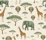 Elephant Giraffe Digital Pattern, Safari Animal Hot Air Balloon, Digital Bundle Pattern, Commercial Use, Nursery Decor, Fabric Design thumbnail 8