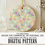 Digital Floral Pattern Bundle, Spring Flower Seamless Design, Tulip Daisy Digital Paper, Watercolor Style Fabric Design, Commercial Use thumbnail 3