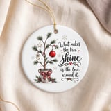 Rustic Christmas Tree Ornament, Farmhouse Holiday Keepsake with Quote, Love Around It Decor, Sentimental Family Xmas Gift Idea thumbnail 5