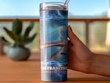 San Francisco Tumbler Wrap Golden Gate Bridge Lightning Digital Download 20oz Skinny Seamless Full Wrap PNG Design thumbnail 3