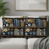 Bookshelf Throw Blanket and Pillow:  Cozy Floral Blanket,  Bookish Gift Decorative Pillow thumbnail 5