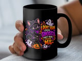 I Dont Run From Ghosts Black Cat Mug thumbnail 11