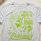 Pickleball Sport-Tek Performance Tee, All I Need Is Jesus and Pickleball, Moisture Wicking Court Apparel thumbnail 10