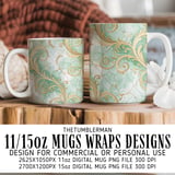 Golden Floral Tumbler Design, Digital Paper Pack, Watercolor Flowers Backgrounds, Junk Journal Printable, Scrapbooking Paper, Tumbler PNG thumbnail 4