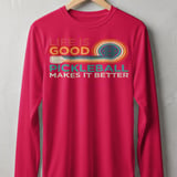 Pickleball Sport-Tek Long Sleeve Tee, Life Is Good Pickleball Makes It Better Graphic, Sun Shield Shirt thumbnail 8