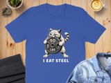 I Eat Steel absurd brain rot Gym Cat Tee thumbnail 6