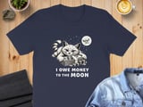I Owe Money to the Moon Absurd Cat Tee thumbnail 3