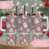 Kawaii Ghost & Pumpkin Wonderland Digital Size Bundle Png thumbnail 8