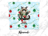 Grumpy Cat Christmas 20oz. Tumbler Wrap PNG, Funny Cat Lover Gift, Nope Not Today Seamless Digital Download, Winter Holiday Design thumbnail 6