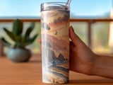 Coastal Sunset T Shirt, Seamless Tumbler Wrap Design, Ocean Sailboat, Digital Download, Printable Artwork, Beach View, Scenic Art thumbnail 3
