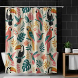 Tropical Canopy Bird Shower Curtain thumbnail 10