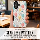 Digital Balloon Pattern, Digital Stars Pattern, Balloon Bundle, Birthday Balloon Pattern, Party Balloon Pattern, Festive Balloon Digital thumbnail 6
