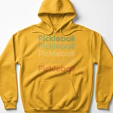 Pickleball Gildan Fleece Hoodie, Retro Striped Pickleball Stacked Line Graphic, Court Pullover Sweatshirt thumbnail 10
