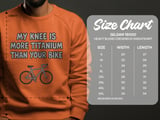 Knee Surgery T-Shirt, Titanium Knee, Funny Cyclist Gift, Biking Injury Tee, Post-Surgery, Recovery Gift, Bike Lover Apparel thumbnail 5