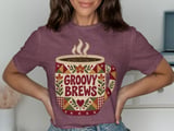 Groovy Brews Coffee Tee thumbnail 3