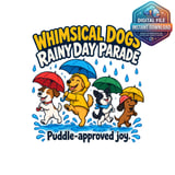 Whimsical Dogs Rainy Day Digital Mug Wrap thumbnail 2