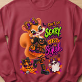 Sally the Squirrel Stylish Halloween Sweatshirt thumbnail 3