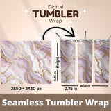 20 oz Skinny Tumbler Wrap Sublimation Design, Lilac Purple Gold Marble Texture, Straight and Tapered Wrap png, Instant Download, Digital thumbnail 5