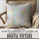 Balloon Digital Pattern, Party Balloons, Star Balloons, Digital Bundle, Celebration Pattern, Birthday Balloons, Colorful Pattern, Digital thumbnail 5