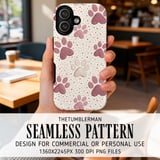 Sweet Whimsical Paw Print Digital Pattern Size Bundle Png thumbnail 6