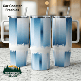 40oz Tumbler Wrap, Blue Gradient Sublimation Design, Seamless Tapered Distressed, Digital Download thumbnail 1