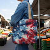 Tie Dye Tote Bag, Phone Case: Patriotic Stars, Red White Blue thumbnail 11