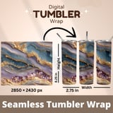20 oz Agate Skinny Tumbler Wrap Sublimation Design, Gold Amethyst Geode Straight Tapered Wrap png, Digital Download, Elegant Tumbler thumbnail 5