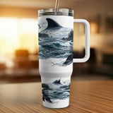 Orca Ocean Coastal Tumbler Wrap Design 40oz, Whales Killer Whale Nature Sea Digital Sublimation File thumbnail 12