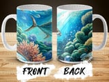 Mahi Mahi Mug Sublimation Wrap Digital Design, Ocean Life Fish Art 11oz 15oz Mug Wrap PNG, Coastal Fishing Gift for Him thumbnail 9
