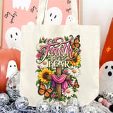 Faith Over Fear Floral Tote Bag thumbnail 4