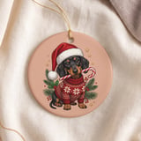 Dachshund Christmas Ornament, Cute Doxie Holiday Tree Decor, Wiener Dog Santa Hat Ornament, Dog Lover Gift, Pet Keepsake Stocking Stuffer thumbnail 5