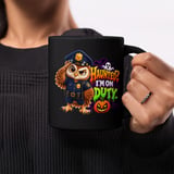 Haunted I'm On Duty Police Owl Mug thumbnail 1