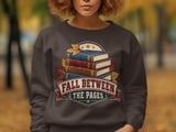 Fall Between The Pages Sweatshirt, Vintage Bookish Hoodie, Cozy Autumn Book Lover Tote Bag, Cute Librarian English Teacher Gift Apparel thumbnail 19