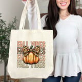 Fall Vibes Pumpkin Bow Tote Bag thumbnail 8
