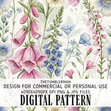 Whimsical Foxglove Digital Art Size Bundle Png thumbnail 2